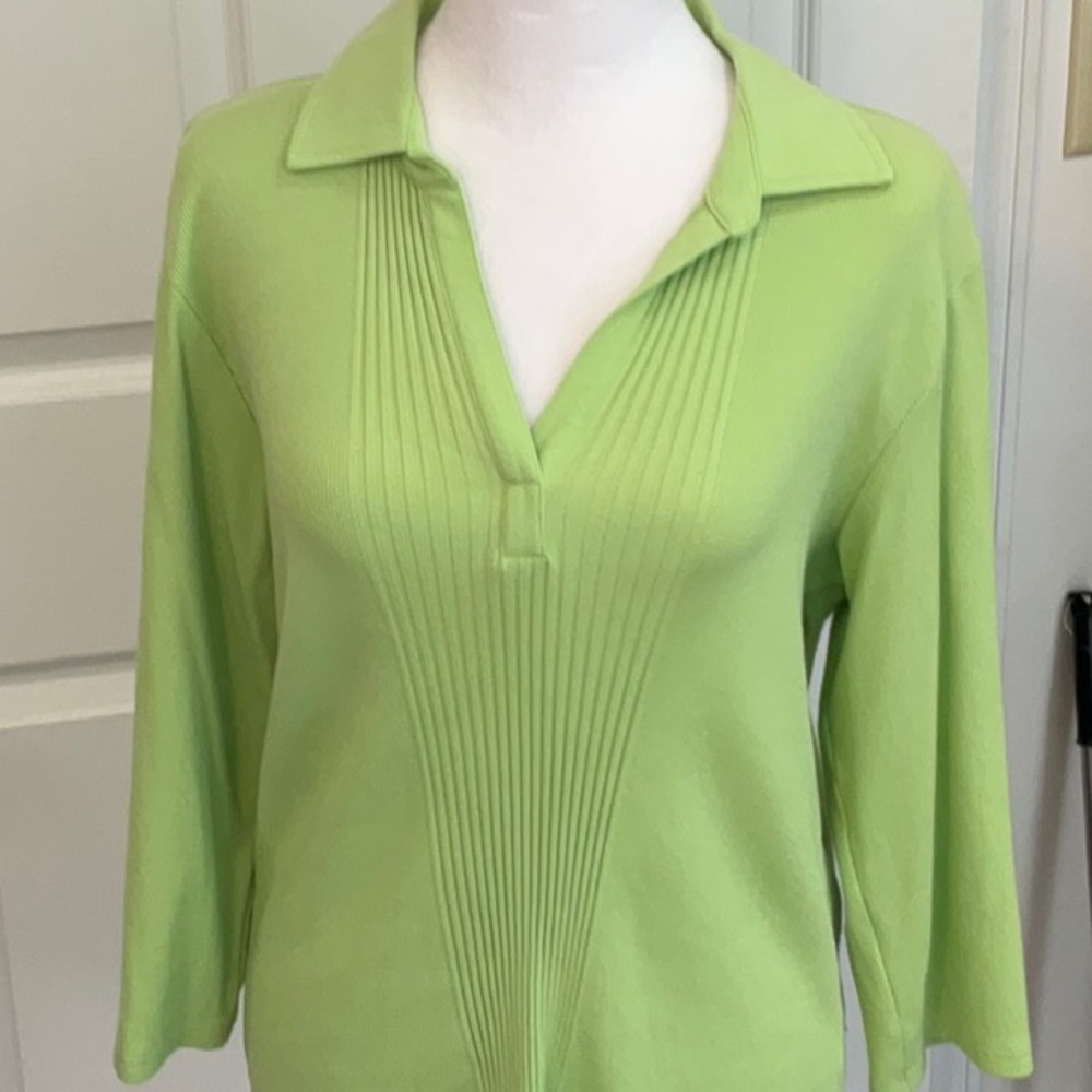 DENIM & CO. MINT GREEN PULLOVER TOP WITH BRACELET SLEEVES NWOT